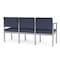 Lesro Lenox Steel 3 Seater with Center Arms, Denim (Blue) Seat, Denim Back, 64.5 W 24.5 L 32 H LS3103 - alternate 2